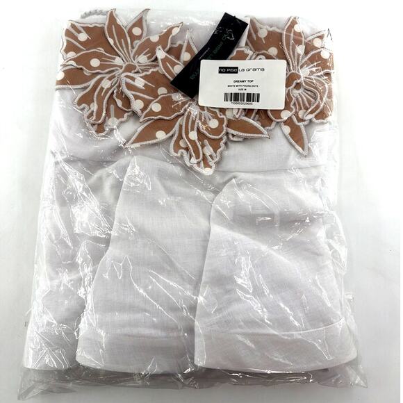 No Pise La Grama Women's White Polka Dots Dreamy Top Size M - Picture 4 of 11